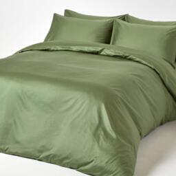 Organic Egyptian Cotton Fitted Sheet - Moss Green / Double - thumbnail 3