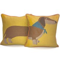 Long Sausage Dog Cushion Cover Multi (43x43) - Gold