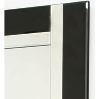 MirrorOutlet Aston Black Double Bevelled All Glass Mirror 68 x 58cm - Black