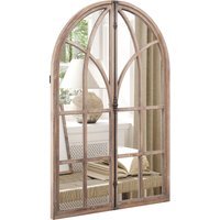 Farmhouse Wall Mounted Decorative Mirror - Natural