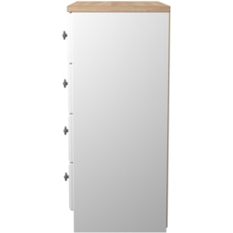 Norfolk Ready Assembled 4 Drawer Chest - White Ash & Bardolino Oak - thumbnail 4