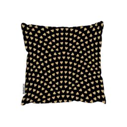 Geometric Glitter Love Hearts Outdoor Cushion - Black / 60cm - thumbnail 2