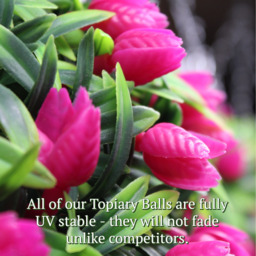 Best Artificial 38cm Pink Lush Tulip Hanging Basket Flower Topiary Ball - Pink - thumbnail 4