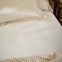 Hebden Melange Stripe Fitted Sheet - Honey Yellow / King