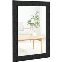80x60cm Large Rectangle Hanging Vanity Mirror - Black