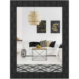 80x60cm Large Rectangle Hanging Vanity Mirror - Black - thumbnail 2