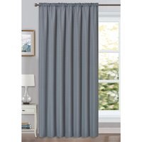 Linen Look Grey Voile Panel Curtain - Grey / 54in