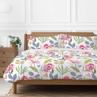 Mia Floral Polycotton Duvet Cover Set - Multicolour / Double - image 1