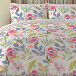 Mia Floral Polycotton Duvet Cover Set - Multicolour / Double - thumbnail 2