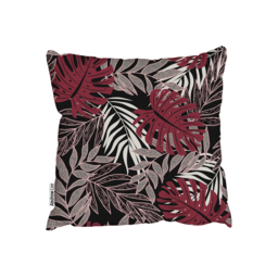Tropical Leaves And Plants On Dark Background Outdoor Cushion - Red / 60cm - thumbnail 2
