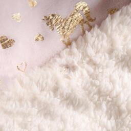 Metallic Hearts Fleece Duvet Set - Pink / Double - thumbnail 5