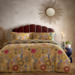 Ethereal Star Reversible Duvet Cover Set - Gold Dust / Double - thumbnail 4