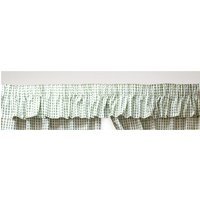 Gingham Check Sage Curtains Or Pelmets Green Pencil Pleat Header - Sage Green / 10in / 200in - thumbnail 1