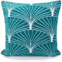 Luxury Chenille Pattern Cushion - Teal - image 1