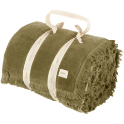 Jaye Cotton Velvet Filled Bedspread - Moss - thumbnail 4