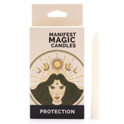 Manifest Magic Candles Pack of 12 Ivory Spiritual Meditation Candles - White - thumbnail 2