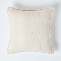 Homescapes Cotton Rajput Ribbed Cushion Cover - Natural / 60cm