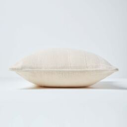 Homescapes Cotton Rajput Ribbed Cushion Cover - Natural / 60cm - thumbnail 3