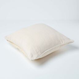 Homescapes Cotton Rajput Ribbed Cushion Cover - Natural / 60cm - thumbnail 4