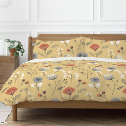 Olia Floral Reversible Duvet Set - Ochre / Single - thumbnail 4