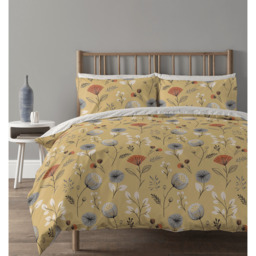 Olia Floral Reversible Duvet Set - Ochre / Single - thumbnail 5