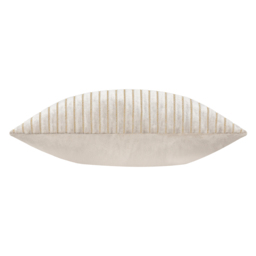 Savoy Stripe Cut Velvet Cushion - Oyster / Polyester - thumbnail 3