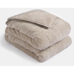 Teddy Fleece Weighted Blanket Throw - Natural / 150cm - thumbnail 5