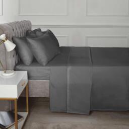 "Deep Percale Fitted Sheet 10"" (25cm) - Charcoal / Double" - thumbnail 2