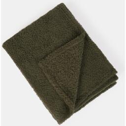 Soft Plain Teddy Fleece Throw - Woodland Green / 240cm - thumbnail 5
