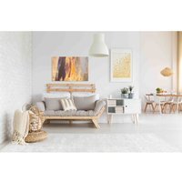 Wooden Board - Wrapped Canvas Graphic Art Print - Yellow / 101cm / 152cm
