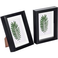"3D Box Photo Frames - 5 x 7"" with 4 x 6"" Mount - Pack of 2 - Black"
