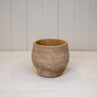 Sturdy Grey Cement Planter for Decoration - Brown