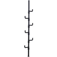 Adjustable Floor-to-Ceiling Clothes Rail with Storage Hooks - Black