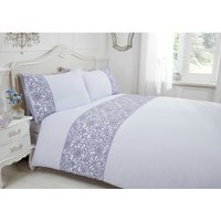 Butterfly Polycotton Duvet Set Double With Pillowcase - Grey / Superking - thumbnail 1