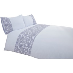 Butterfly Polycotton Duvet Set Double With Pillowcase - Grey / Superking - thumbnail 2