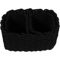 Pack of 3 Rope Storage Baskets  - Black - thumbnail 3