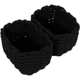 Pack of 3 Rope Storage Baskets  - Black - thumbnail 4