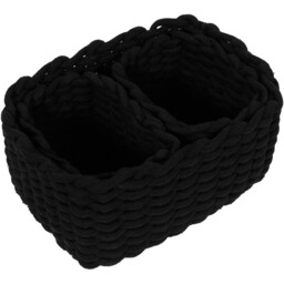 Pack of 3 Rope Storage Baskets  - Black - thumbnail 2