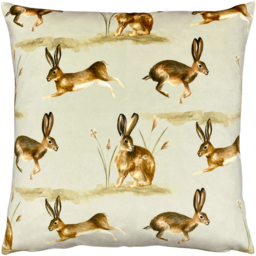 Country Running Hares Cushion - Taupe / 80 Polyester 20 Feather - thumbnail 2