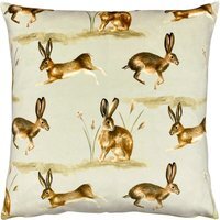 Country Running Hares Cushion - Taupe / 80 Polyester 20 Feather - thumbnail 1