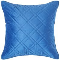 Homescapes Quilted Velvet Cushion Cover Geometric Paragon Diamond Pattern - Navy