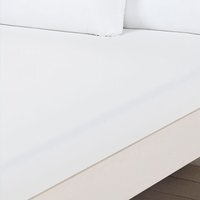 Plain Fitted Bed Sheet - White / Polyester / Single