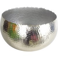 Leaf Large Metal Planter Bowl Hammered - Silver / Curvy Edge