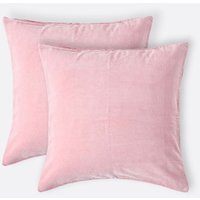 Homescapes Velvet Cushion Cover - Pink / 40cm / 2