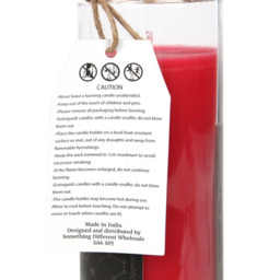 Love Spell Tube Candle Rose Scent, 70-Hour Burn, Glass Jar - Red - thumbnail 2