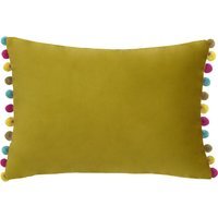 Fiesta Velvet Cushion 35 x 50cm - Bamboo-Multicolour / Feather - thumbnail 1
