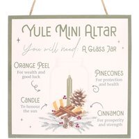 Yule Altar Mdf Wall Hanging Sign For Winter Solstice - White - image 1
