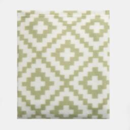 Geo Grid Fleece Throw - Sage - thumbnail 3