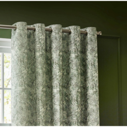 Set of 2 Bengal Chenille Eyelet Curtains - Sage / 229cm - thumbnail 4