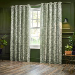 Set of 2 Bengal Chenille Eyelet Curtains - Sage / 229cm - thumbnail 2